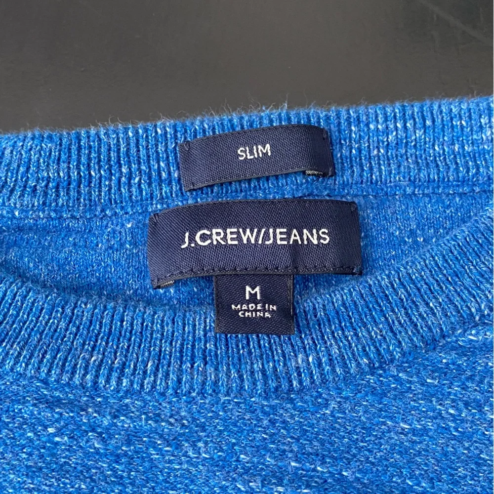 Men’s J. Crew Slim Fit 100% Cotton Lightweight Crewneck Sweater Blue Size M